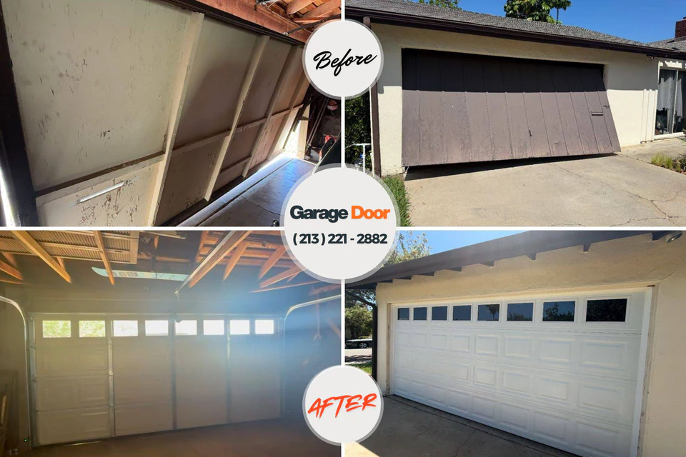 Before and after: garage door repair Independent Hill, VA